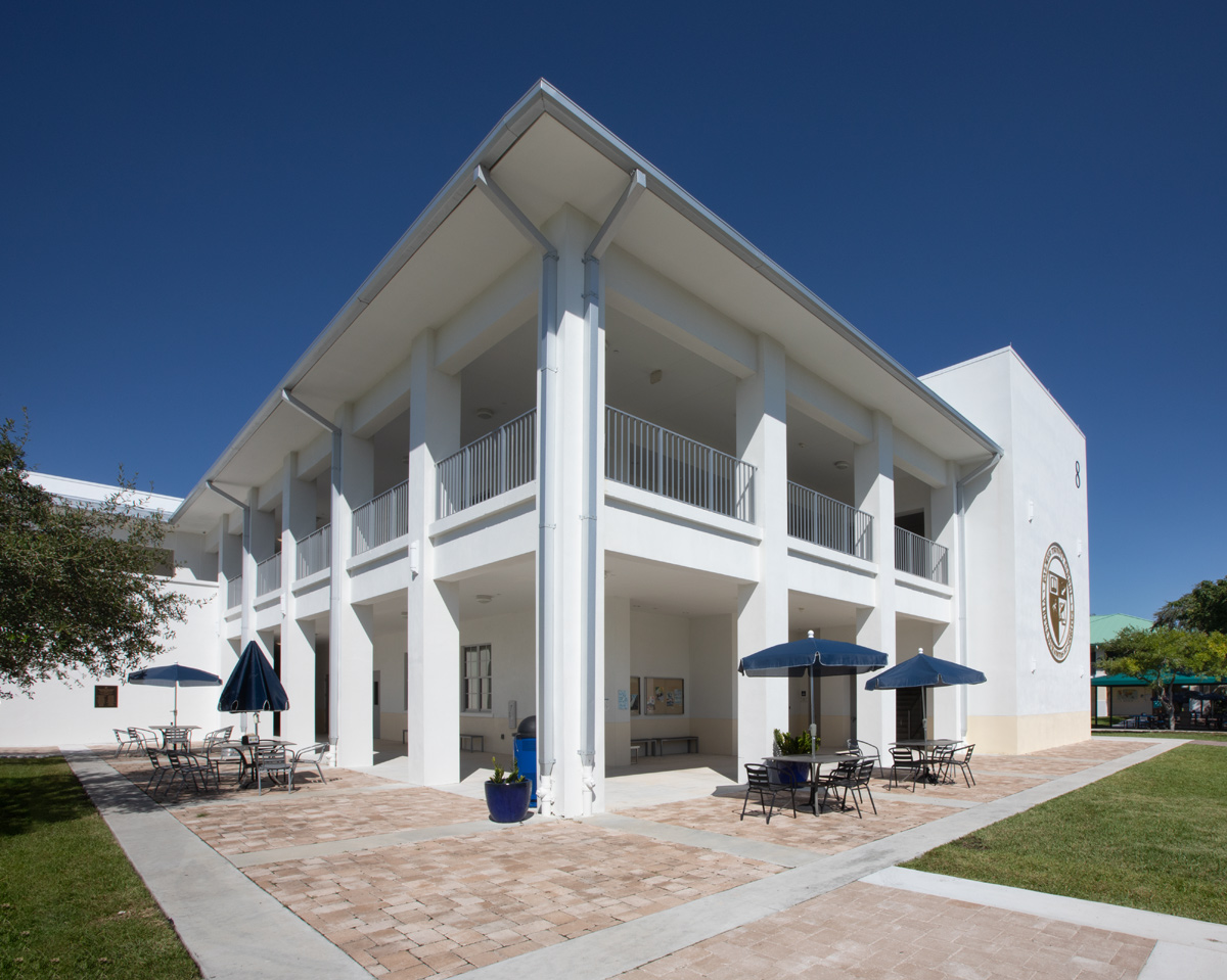 Architectural view of Palmer Trinity student center in Miami, FL